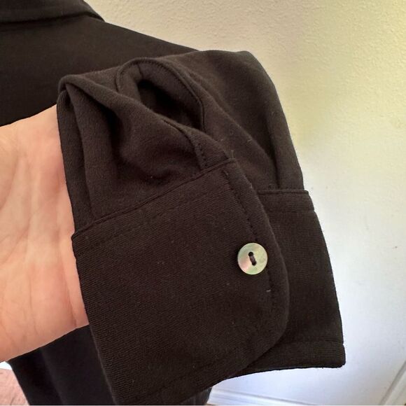 L.L. Bean Black Fitted Long Sleeve Button Down Shirt - Picture 6 of 7